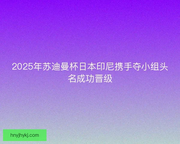 2025年苏迪曼杯日本印尼携手夺小组头名成功晋级 2025年苏迪曼杯日本印尼携手夺小组头名成功晋级
